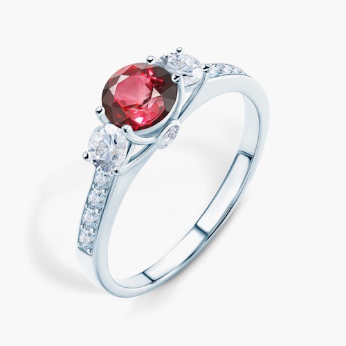 Pierścionek zaręczynowy Dream: białe złoto, rubin